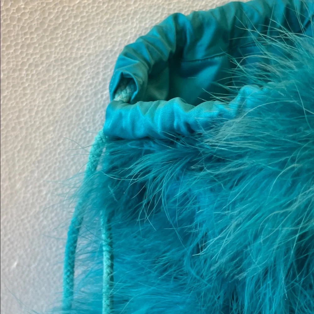 Luxurious Teal Fur BagPack 10x13